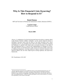 Why Is This Financial Crisis Occurring? How to Respond to It?