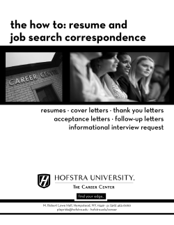 the how to: resume and job search correspondence