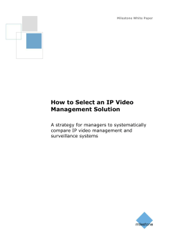 How to Select an IP Video Management Solution