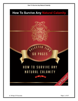 How To Survive Any Natural Calamity © Wings Of Success
