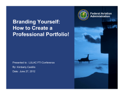 Branding Yourself: How to Create a Professional Portfolio! Federal Aviation