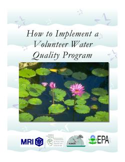 How to Implement a Volunteer Water Quality Program