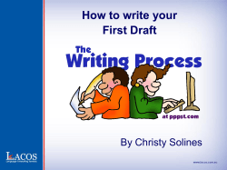 How to write your First Draft By Christy Solines