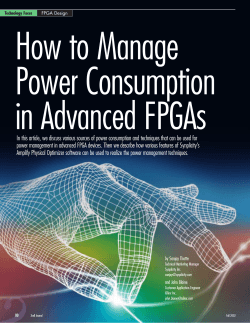 How to Manage Power Consumption in Advanced FPGAs