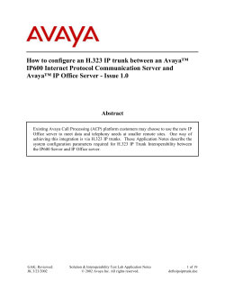How to configure an H.323 IP trunk between an Avaya™