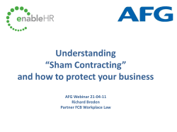 Understanding “Sham Contracting” and how to protect your business AFG Webinar 21-04-11