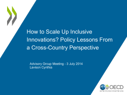 How to Scale Up Inclusive Innovations? Policy Lessons From a Cross-Country Perspective