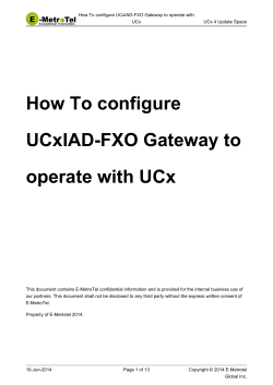 How To configure UCxIAD-FXO Gateway to operate with UCx