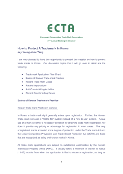 ECTA  How to Protect A Trademark In Korea Jay Young-June Yang
