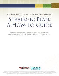 Strategic Plan: A How-To Guide DEVELOPING A TRIBAL HEALTH DEPARTMENT