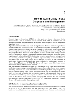 10 How to Avoid Delay in SLE Diagnosis and Management