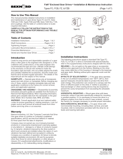 • How to Use This Manual Falk Enclosed Gear Drives