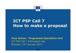 ICT PSP Call 7 How to make a proposal