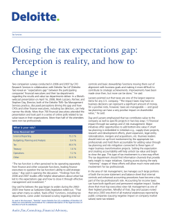 Closing the tax expectations gap: Perception is reality, and how to