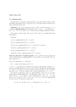Galois Theory III. 3.1. Splitting fields.