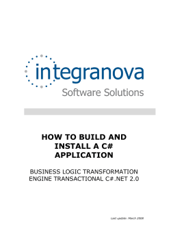 HOW TO BUILD AND INSTALL A C# APPLICATION BUSINESS LOGIC TRANSFORMATION