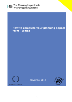 How to complete your planning appeal form - Wales November 2012