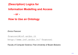 (Description) Logics for Information Modelling and Access - or -