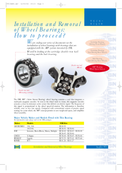 Installation and Removal of Wheel Bearings: How to proceed? W