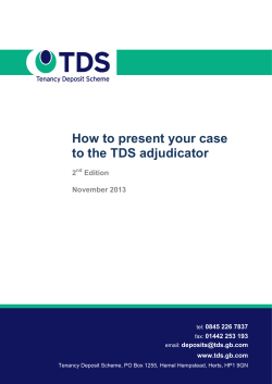 How to present your case to the TDS adjudicator 2