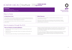 ICAEW (ACA)  Sheffield Ways to Study