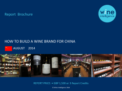 HOW TO BUILD A WINE BRAND FOR CHINA Report  Brochure AUGUST 2014