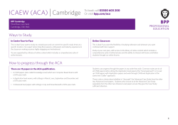 ICAEW (ACA)  Cambridge Ways to Study