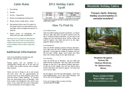 Cabin Rules 2012 Holiday Cabin Tariff