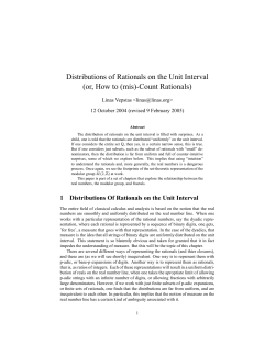 Distributions of Rationals on the Unit Interval Linas Vepstas &lt;&gt;