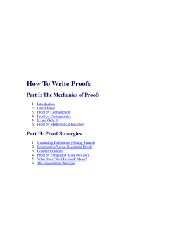 How To Write Proofs Part I: The Mechanics of Proofs