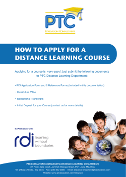 HOW TO APPLY FOR A DISTANCE LEARNING COURSE