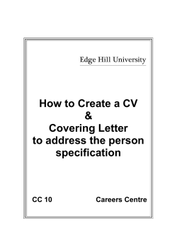 How to Create a CV &amp; Covering Letter to address the person