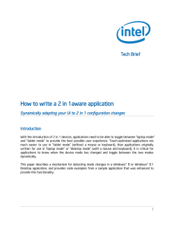 How to write a 2 in 1aware application  Tech Brief