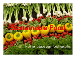 Sustainable Food How to reduce your food footprint!