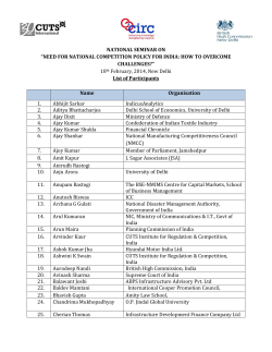 18 February, 2014, New Delhi NATIONAL SEMINAR ON