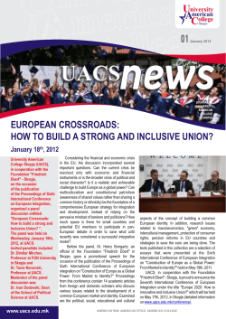 news UACS 01 EUROPEAN CROSSROADS:
