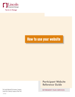 How to use your website Participant Website Reference Guide RETIREMENT PLAN SERVICES