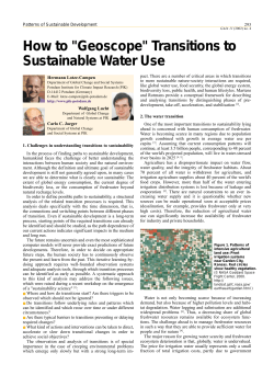 How to &#34;Geoscope&#34; Transitions to Sustainable Water Use