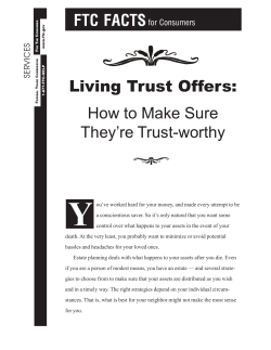 FTC FACTS Living Trust Offers: How to Make Sure They’re Trust-worthy