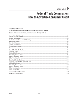E Federal Trade Commission: How to Advertise Consumer Credit APPEN D IX