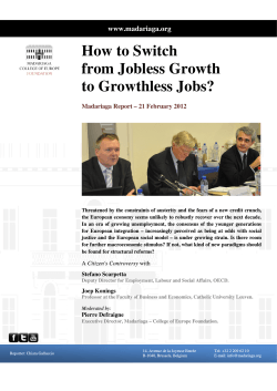 How to Switch from Jobless Growth to Growthless Jobs?