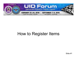How to Register Items Slide #1