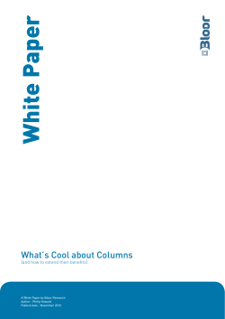 White Paper What’s Cool about Columns (and how to extend their benefits)