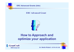How to Approach and optimize your application ERC Advanced Grant