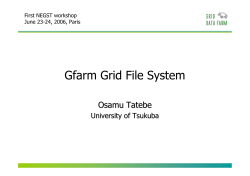Gfarm Grid File System Osamu Tatebe University of Tsukuba
