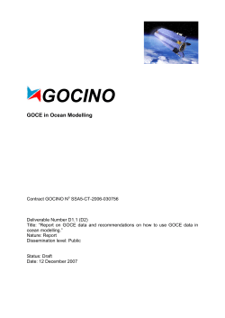 GOCINO  GOCE in Ocean Modelling