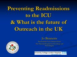 Preventing Readmissions to the ICU &amp; What is the future of