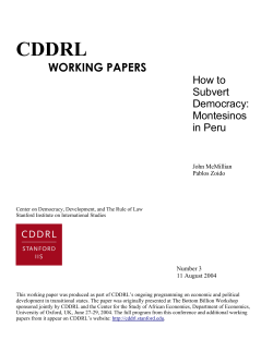 CDDRL WORKING PAPERS How to Subvert