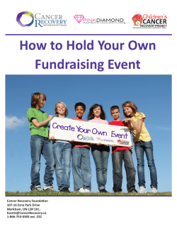 How to Hold Your Own Fundraising Event ® !&#34;#$