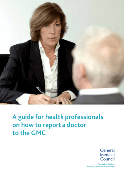 A guide for health professionals on how to report a doctor